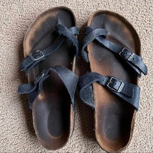 Navy Leather Birkenstocks